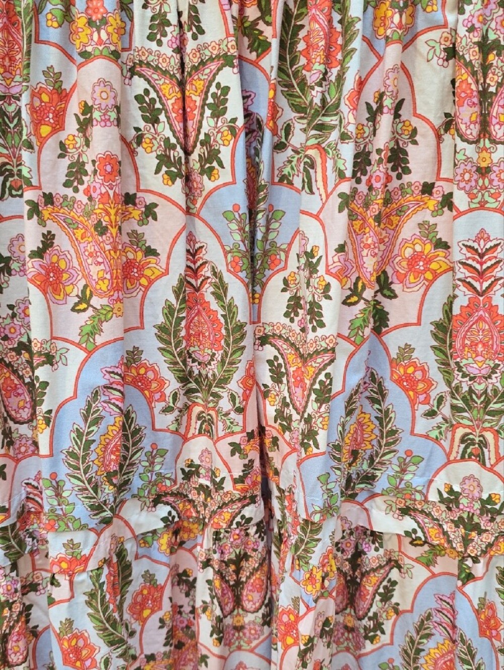 Anthropologie Somerset Printed Paisley Maxi Dress in Peach, Blue & Green - Picture 2 of 2